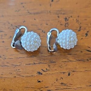 Richelien Faux Pearl Clip-On Earrings
